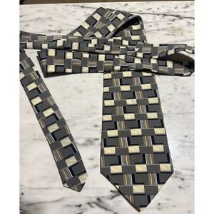 Domani Men's‎ Tie 100% Imported Silk. Geometrical, Trendy, Christmas Party